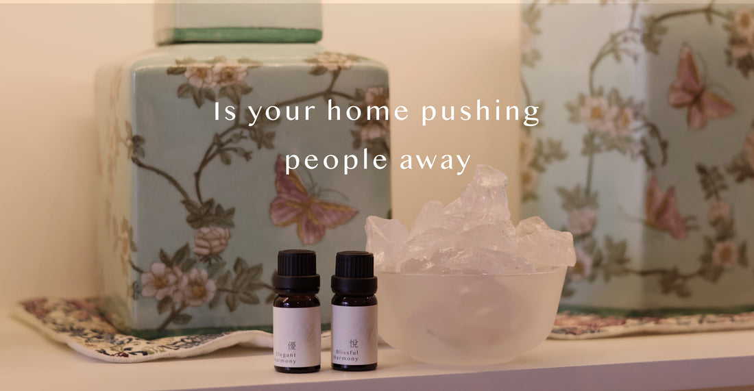 Airy crystal fragrance stones and perfume oils used for high-end home hosting, creating a welcoming sensory atmosphere and sophisticated guest experience in a curated British interior.